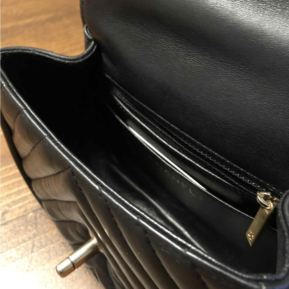 Chanel Black Quilted Mini Calfskin Leather Handbag - Picture 7 of 16